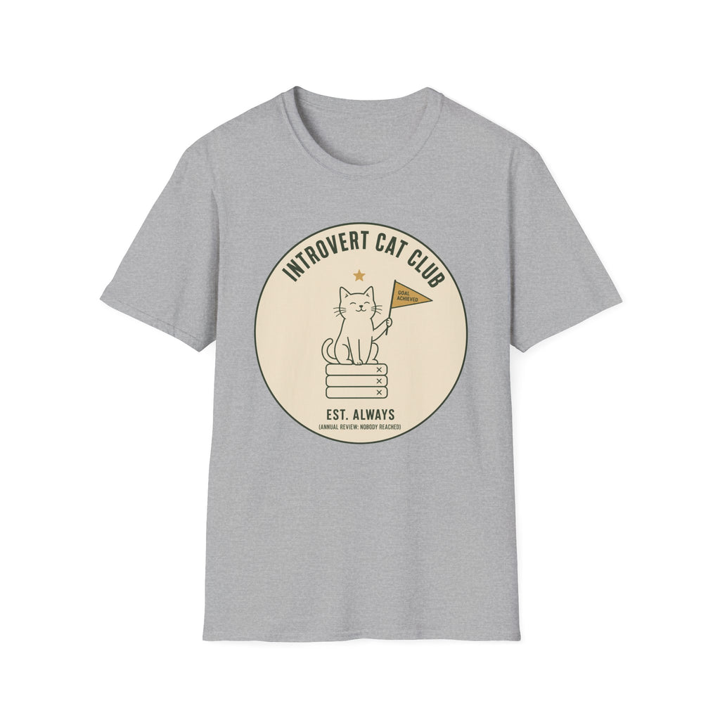 Introvert Cat Club t-shirt in Sport Grey