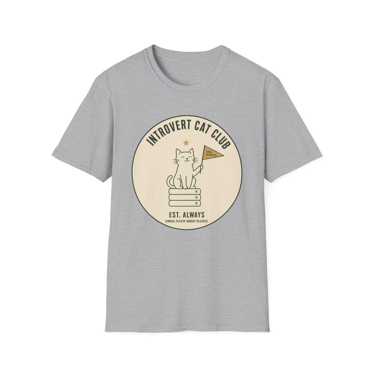 Introvert Cat Club t-shirt in Sport Grey