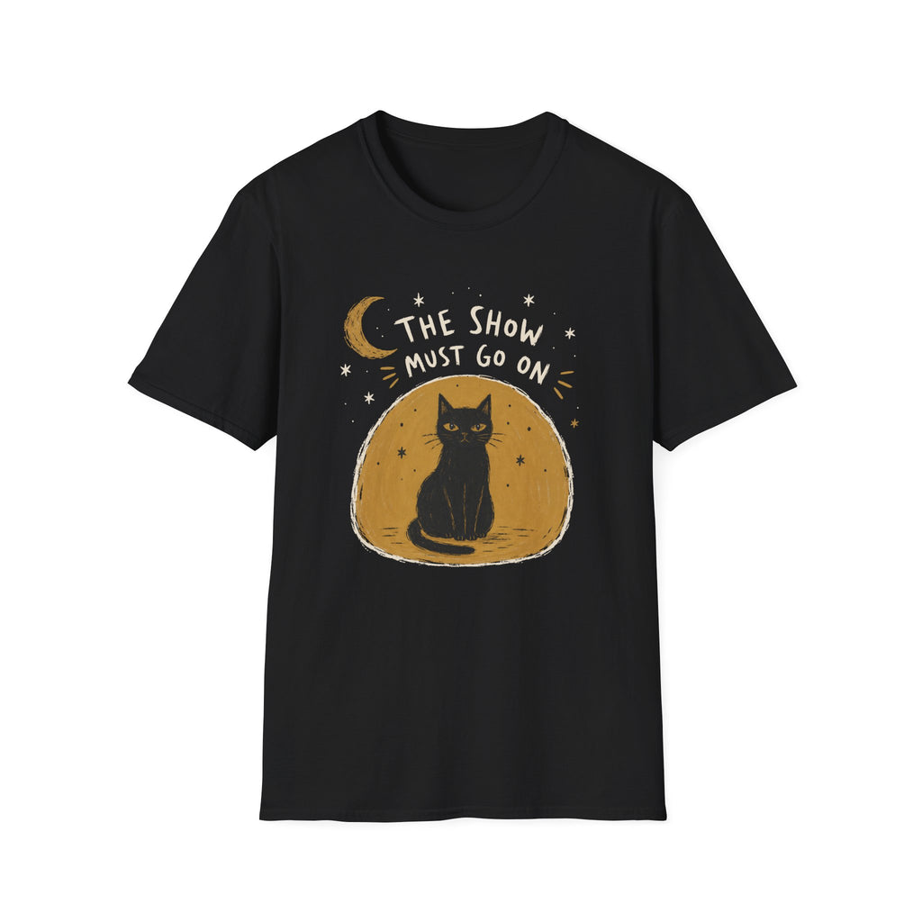 The Show Must Go On cat t-shirt in Black