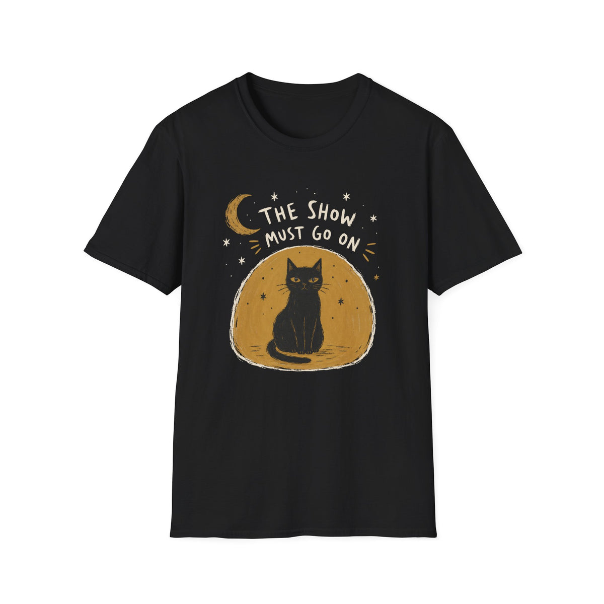 The Show Must Go On cat t-shirt in Black