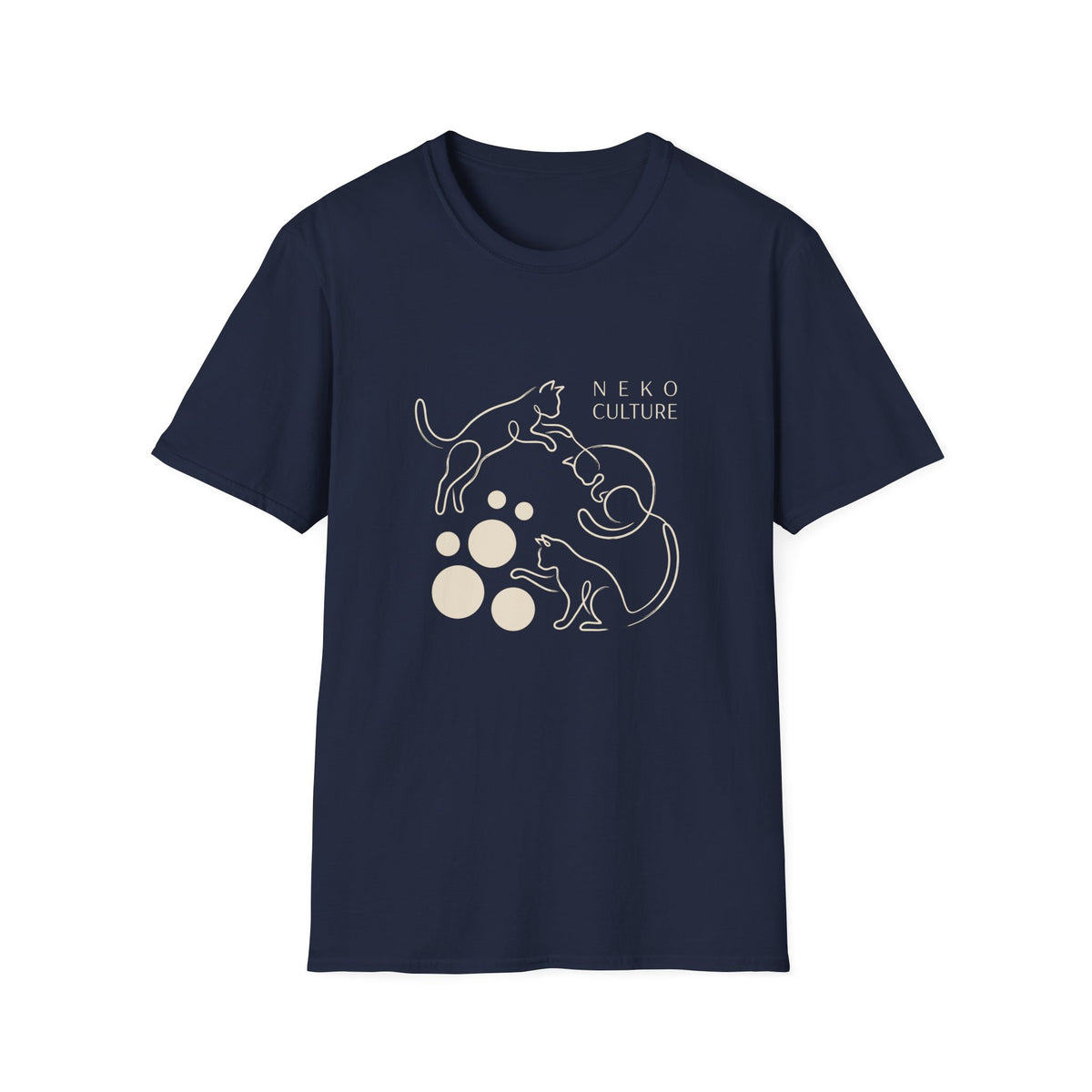 Neko-Culture cat t-shirt in Navy