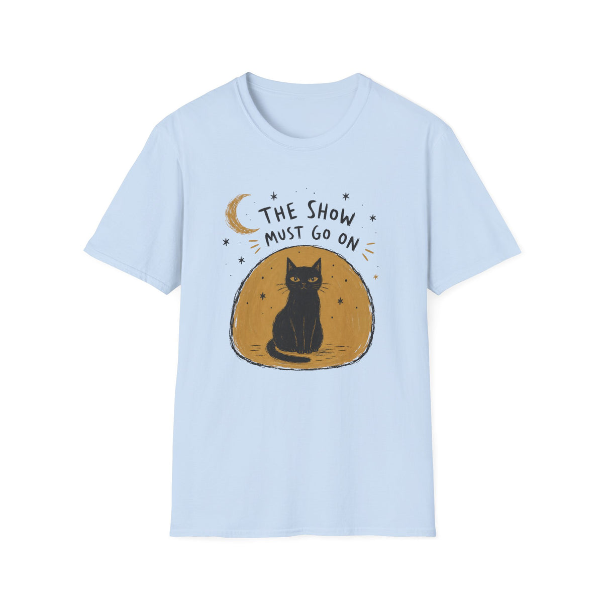The Show Must Go On cat t-shirt in Light Blue