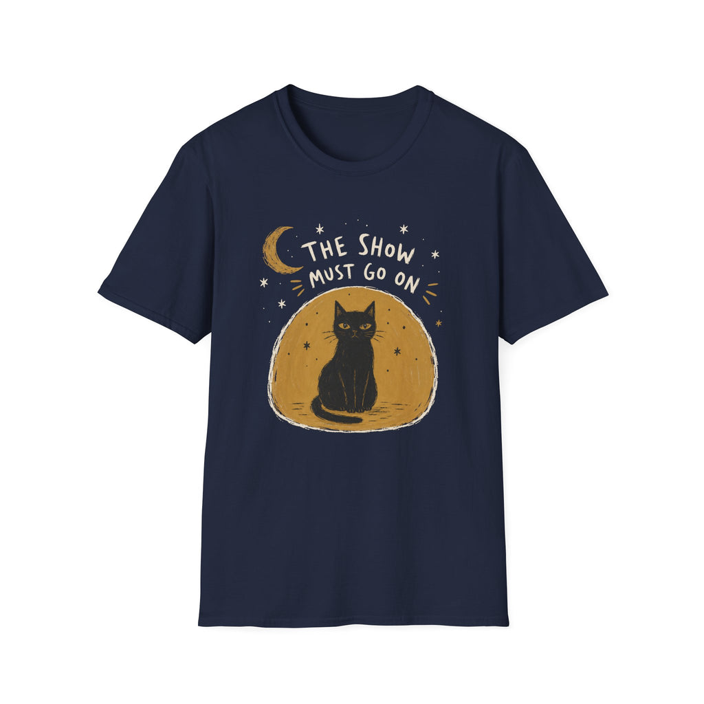 The Show Must Go On cat t-shirt in Navy