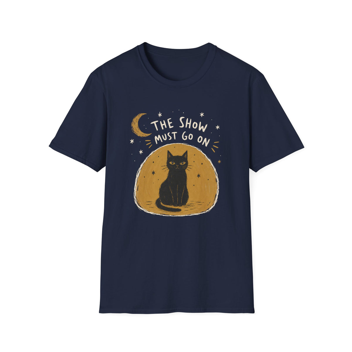 The Show Must Go On cat t-shirt in Navy