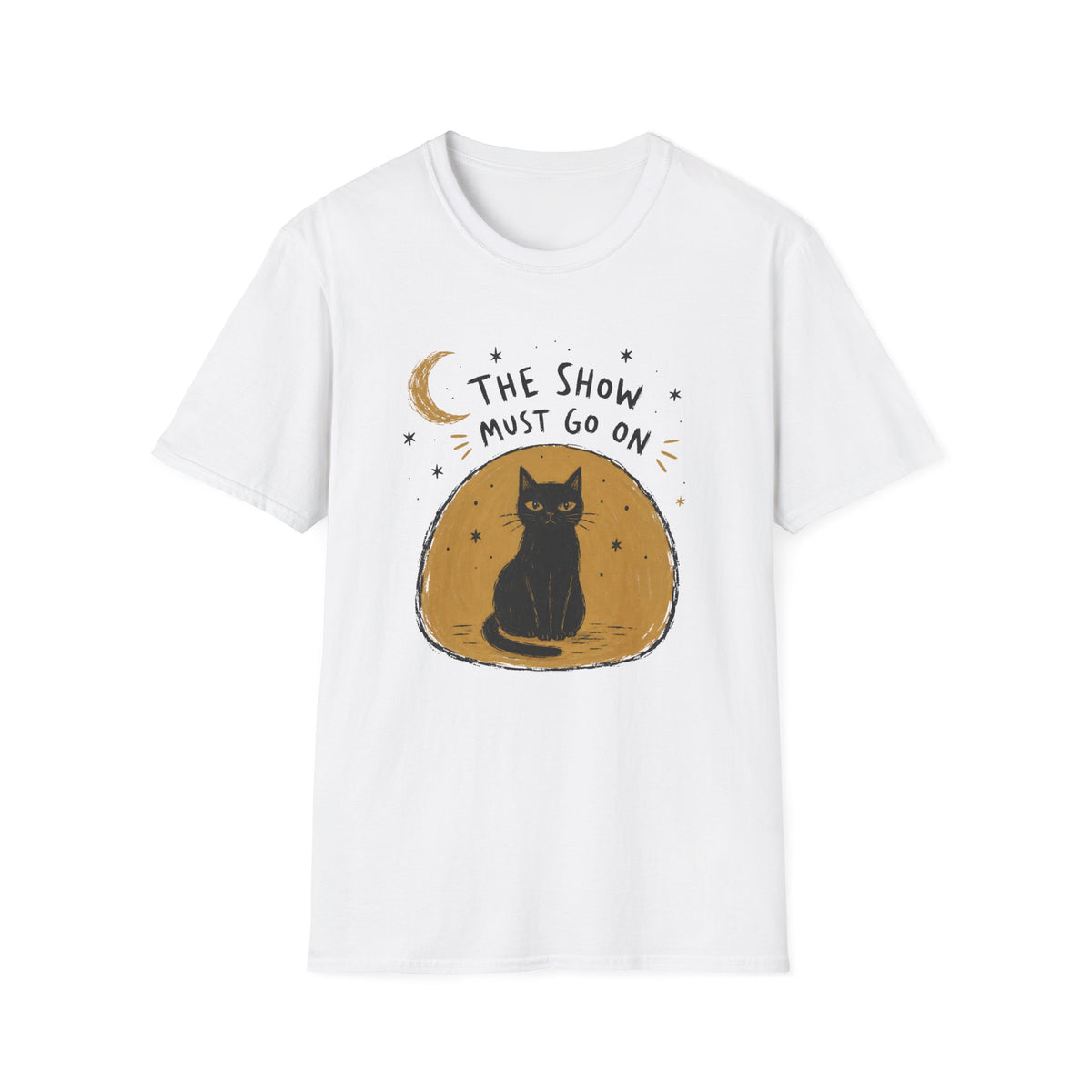 The Show Must Go On cat t-shirt in White