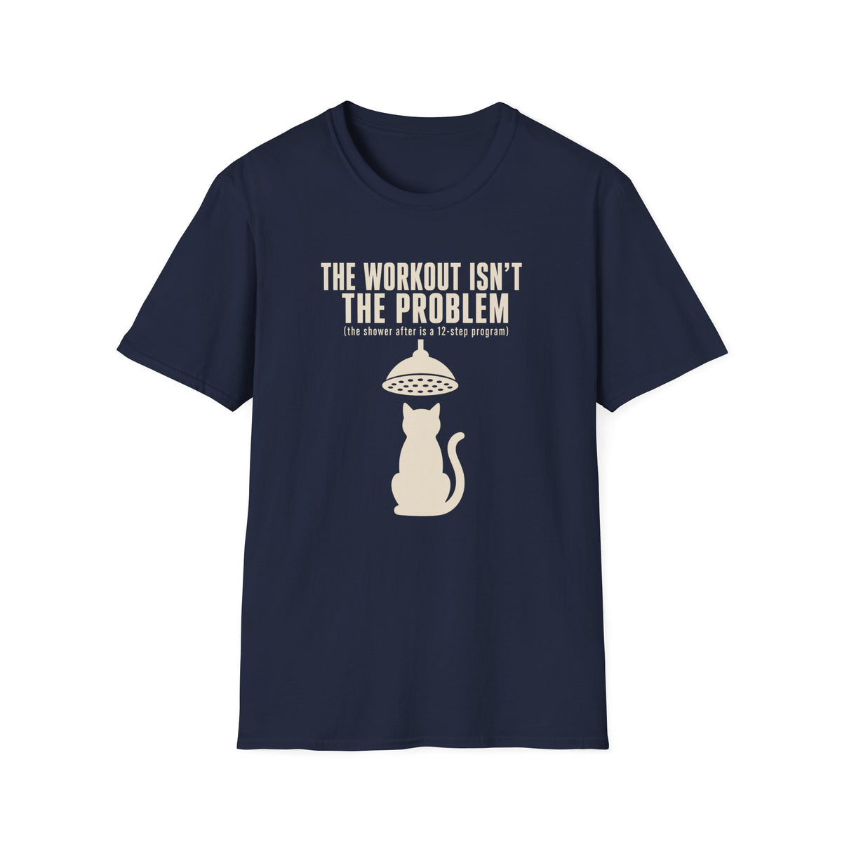 The Workout Is Not The Problem cat t-shirt in Navy