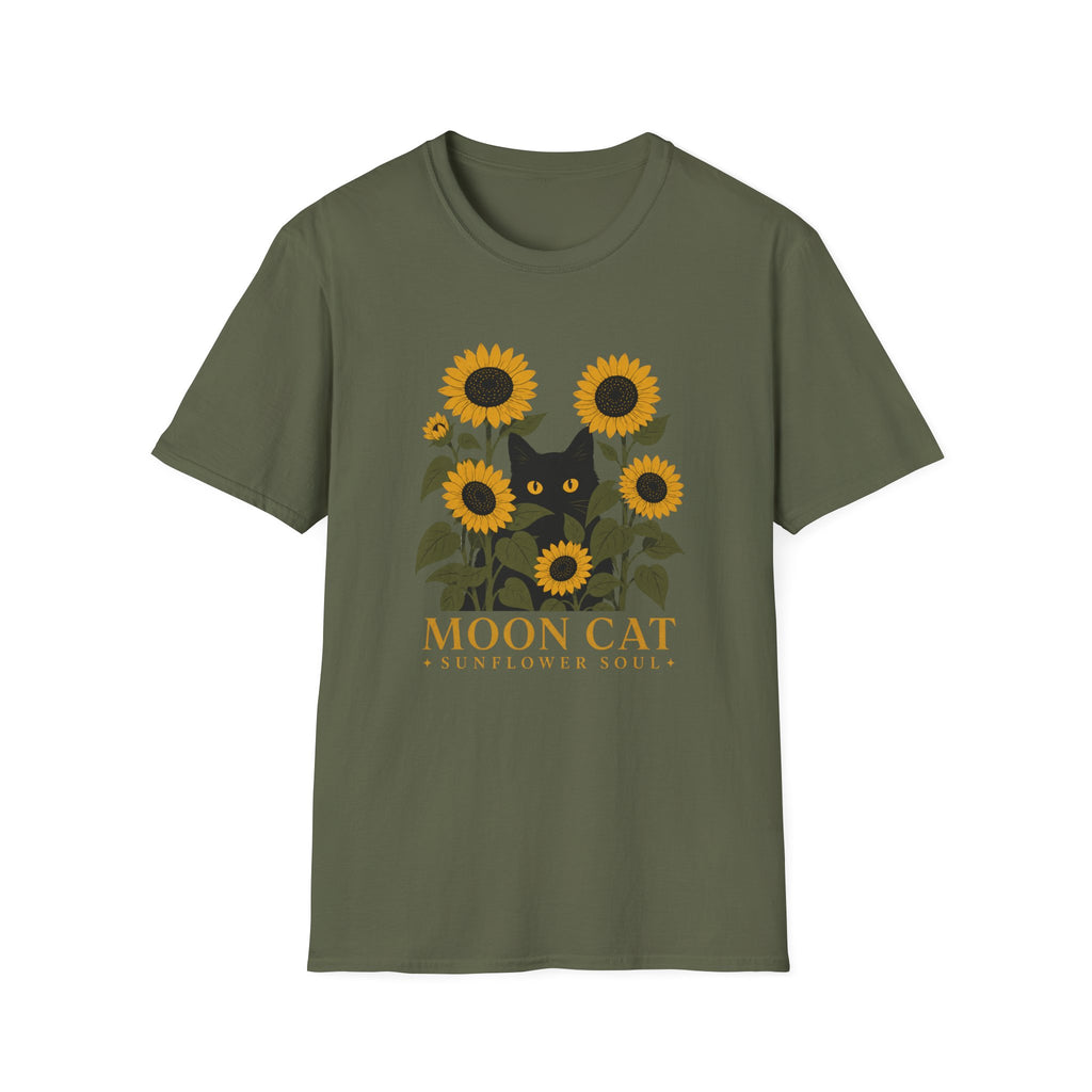 Moon Cat Sunflower Soul T-Shirt