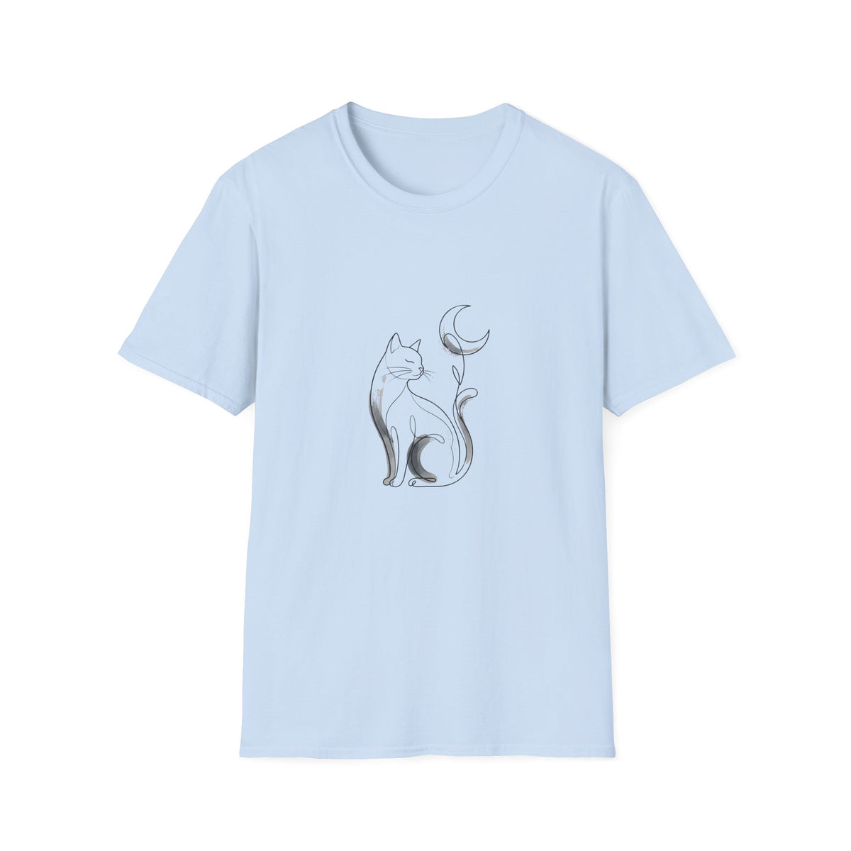 The Celestial Whisker cat t-shirt in Light Blue