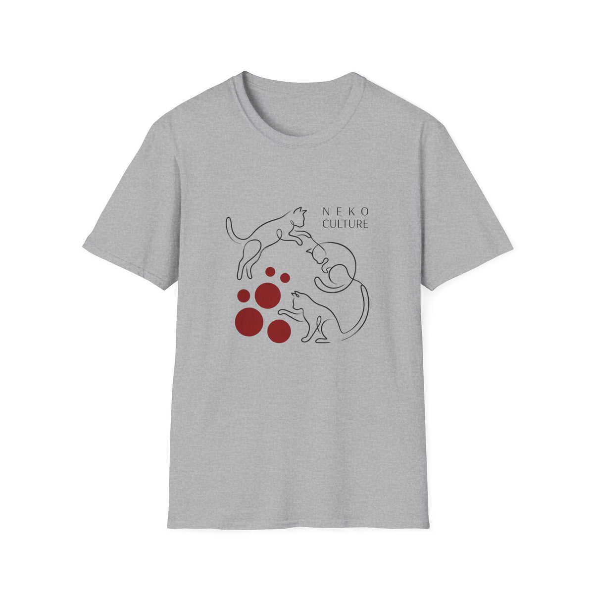 Neko-Culture cat t-shirt in Sport Grey