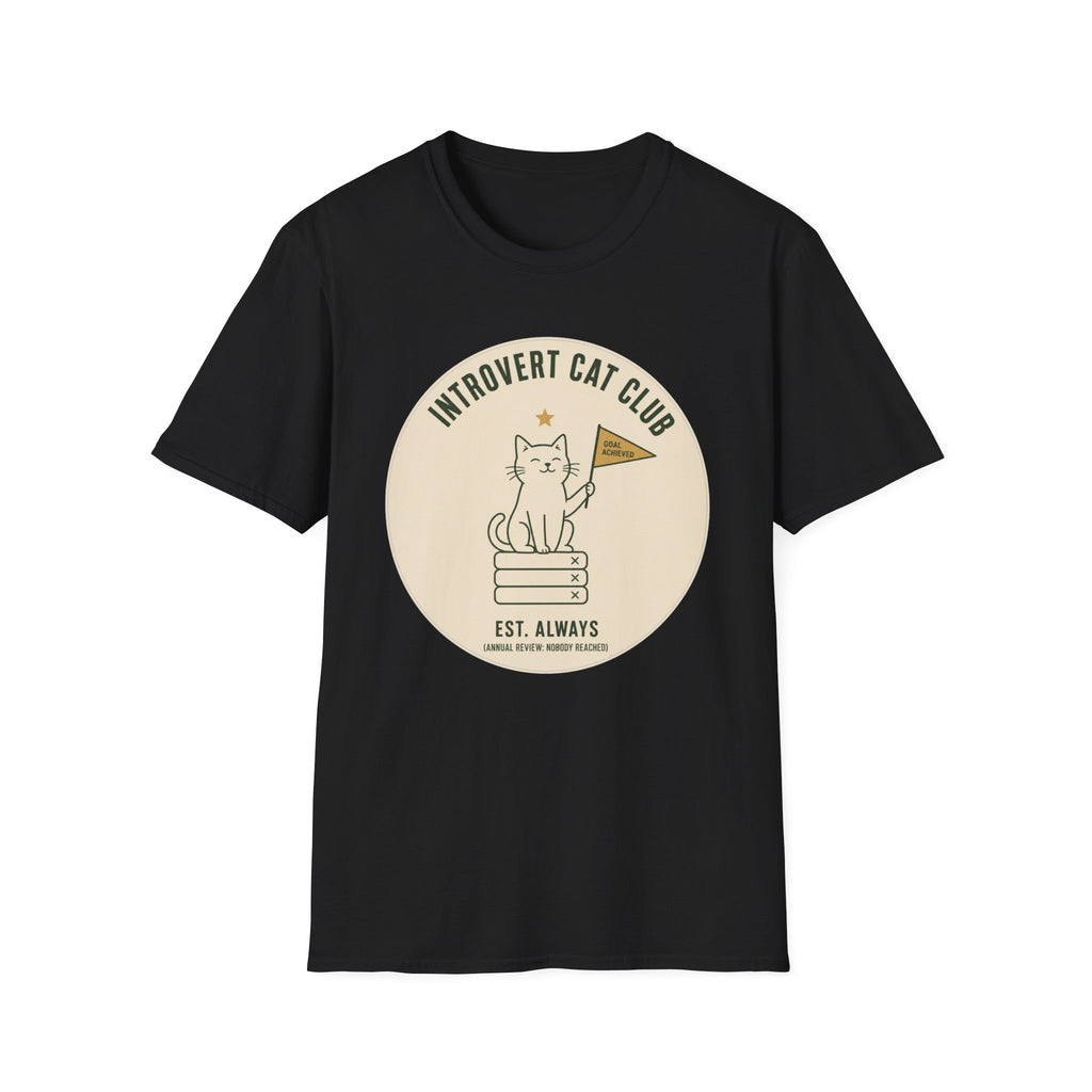 Introvert Cat Club t-shirt in Black
