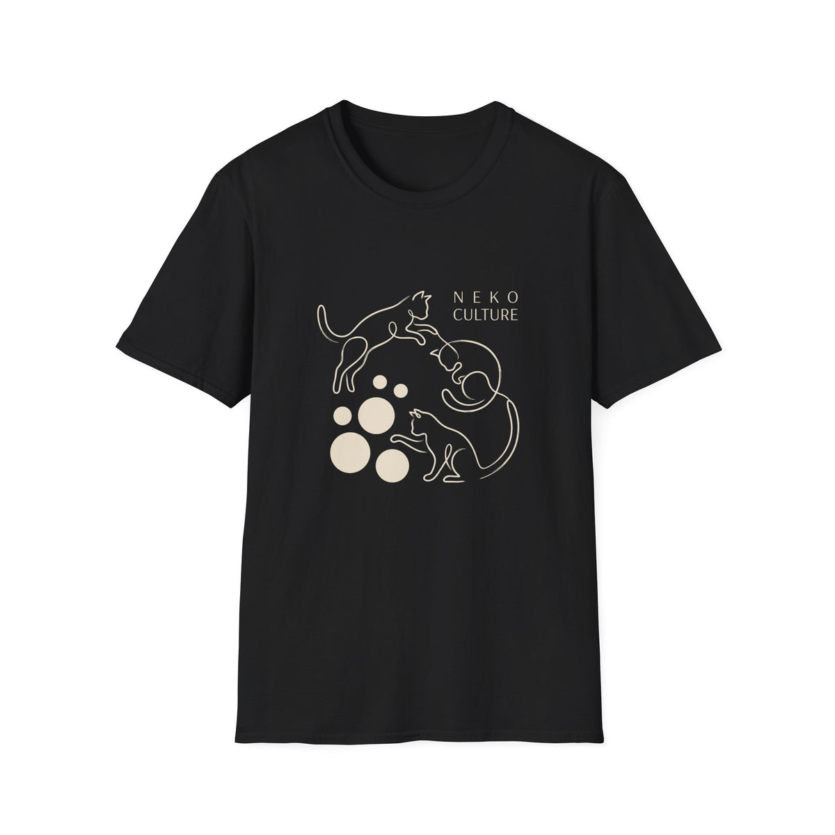 Neko-Culture cat t-shirt in Black