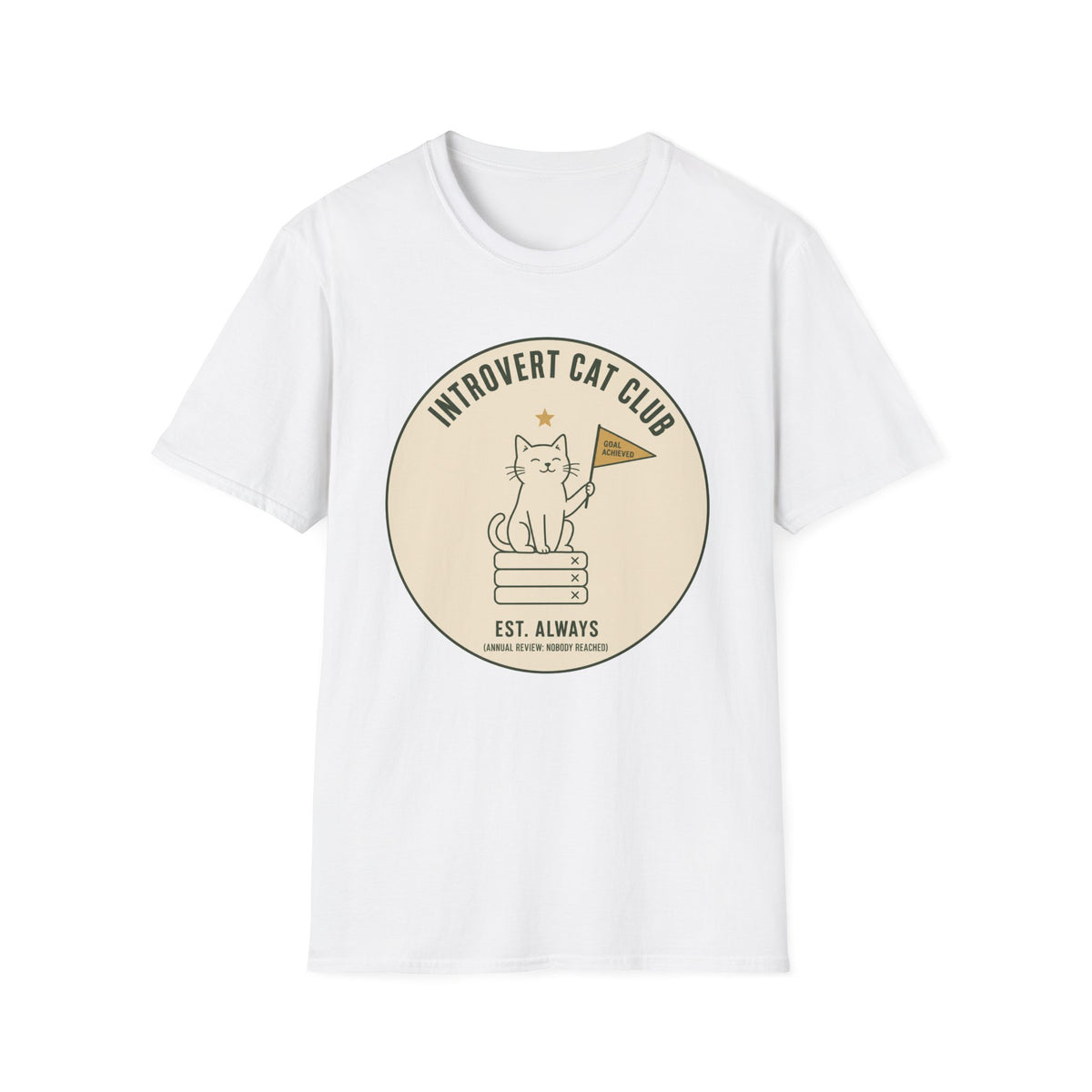 Introvert Cat Club t-shirt in White